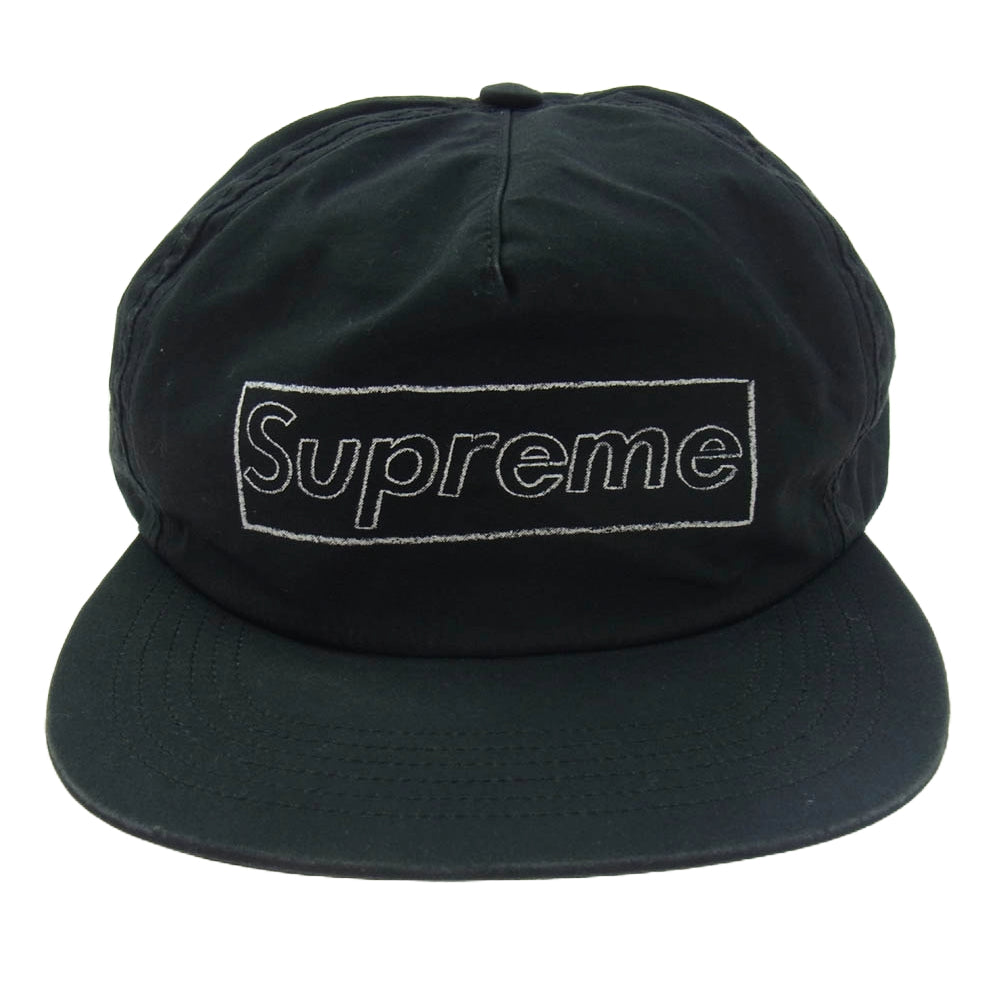 Supreme シュプリーム 21SS KAWS Chalk Logo 5-Panel カウズ チョーク ロゴ 5パネル キャップ ブラック系【中古】