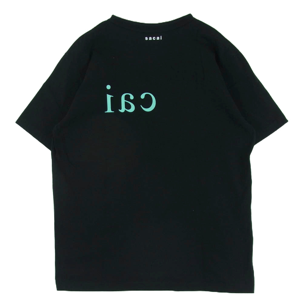 Sacai サカイ 22SS 22-0459S S LOGO PRINT TEE Sロゴ 反転プリント クルーネック 半袖 Tシャツ カットソー ブラック系 4【中古】