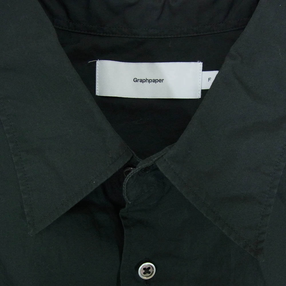 GRAPHPAPER グラフペーパー GM221-50115B Broad L/S Oversized Regular Collar Shirt オーバーサイズ レギュラー カラー 長袖 シャツ ブラック系 F【中古】