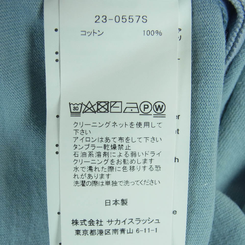 Carhartt カーハート 23AW 23-0557S WIP SACAI サカイ ロゴワッペン ポケット 半袖 Tシャツ カットソー ライトブルー系 3【中古】
