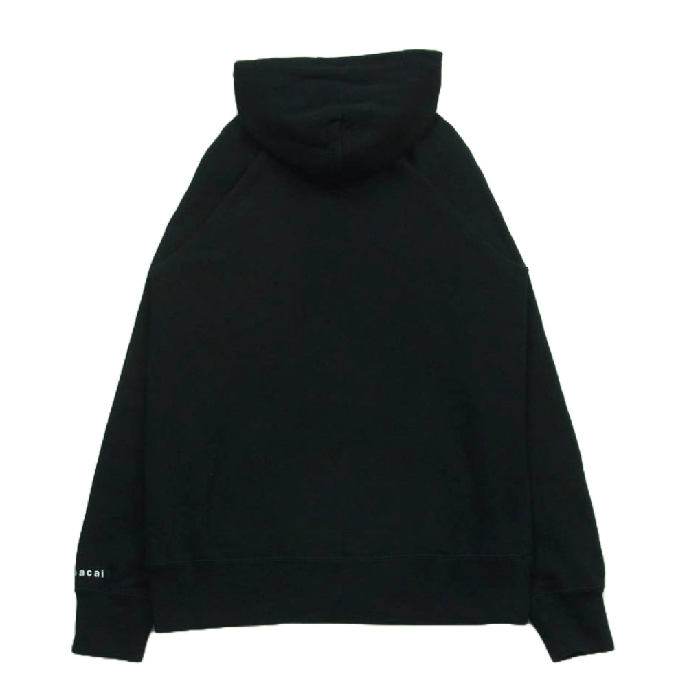 Sacai サカイ 21AW 21-0286S KAWS カウズ Flock Print Hoodie フロッキープリント プルオーバー パーカー フーディ ブラック系 2【中古】
