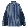 Sacai サカイ 21AW 21-02584M Cotton Poplin Shirt コットンポプリン ドッキング ストライプ 長袖 シャツ ネイビー系 ホワイト系 1【中古】