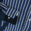 Sacai サカイ 21AW 21-02584M Cotton Poplin Shirt コットンポプリン ドッキング ストライプ 長袖 シャツ ネイビー系 ホワイト系 1【中古】