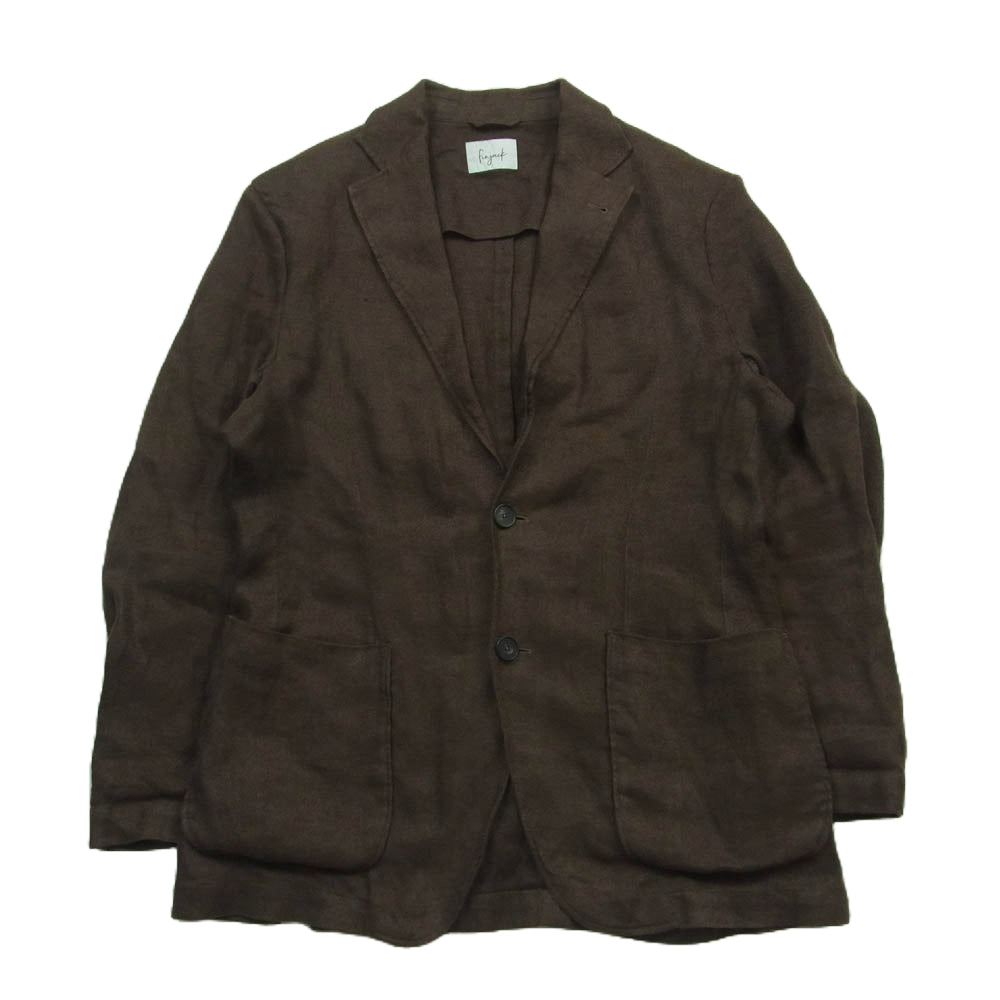 フィンジャック 20SS-01 麻 リネン テーラード ジャケット イタリア製 ブラウン系 48【中古】