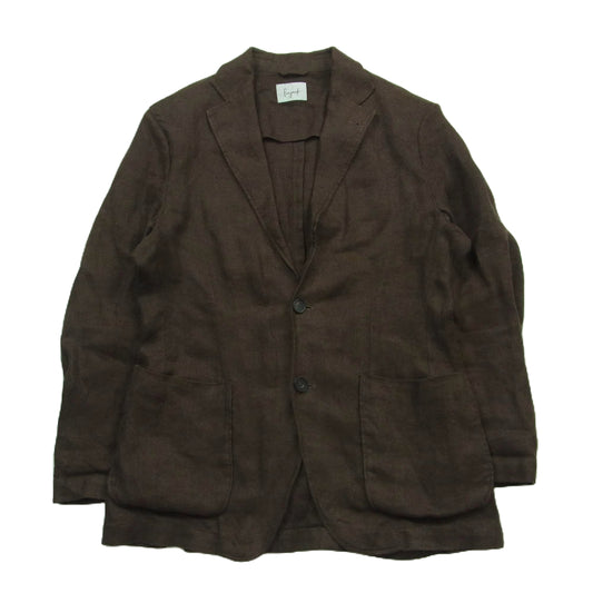 フィンジャック 20SS-01 麻 リネン テーラード ジャケット イタリア製 ブラウン系 48【中古】