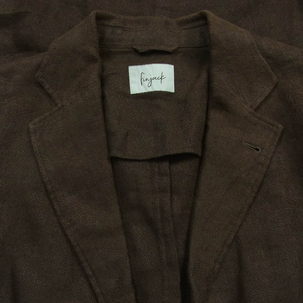 フィンジャック 20SS-01 麻 リネン テーラード ジャケット イタリア製 ブラウン系 48【中古】
