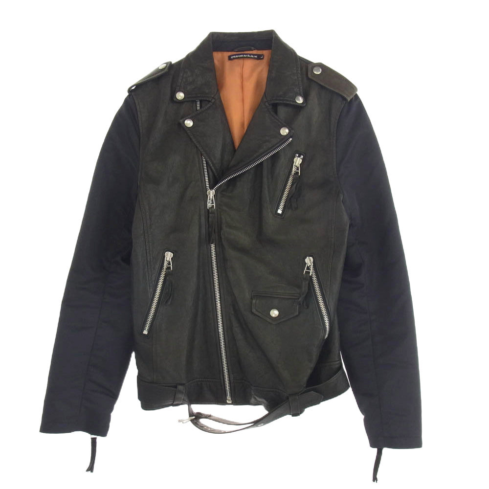 CRIMIE クライミー CN8M1F5-JK01 CHORD NUMBER EIGHT W RIDERS JACKET コードナンバーエイト シープレザー切替 ダブルライダースジャケット ブラック系 L【中古】