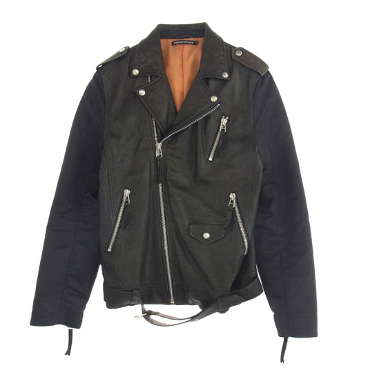 CRIMIE クライミー CN8M1F5-JK01 CHORD NUMBER EIGHT W RIDERS JACKET コードナンバーエイト シープレザー切替 ダブルライダースジャケット ブラック系 L【中古】