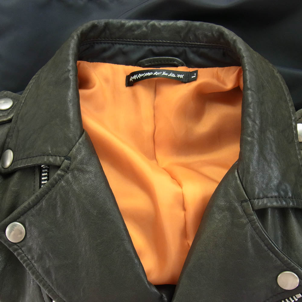 CRIMIE クライミー CN8M1F5-JK01 CHORD NUMBER EIGHT W RIDERS JACKET コードナンバーエイト シープレザー切替 ダブルライダースジャケット ブラック系 L【中古】