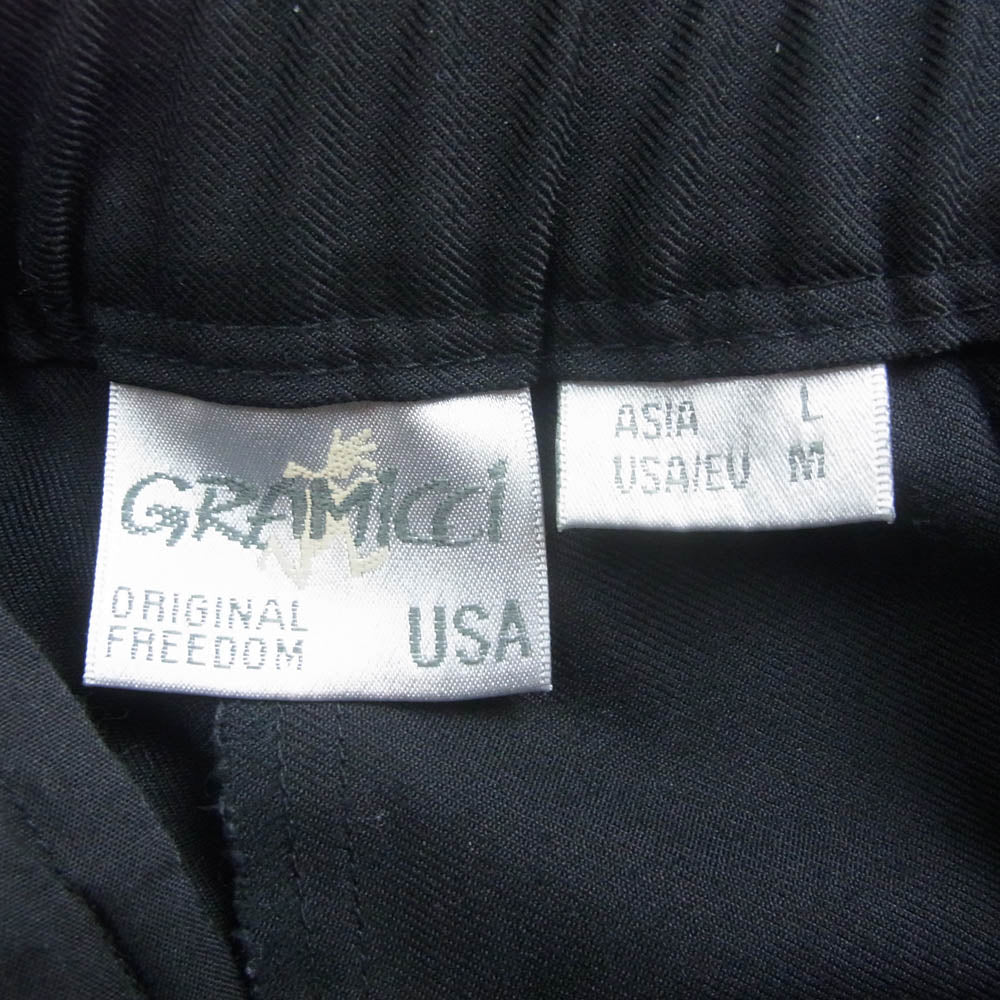 SOPHNET. ソフネット SOPH-212103 × GRAMICCI グラミチ CORDURA WOOL 1TUCK WIDE VENTILATION PANTS  1タック ベルテッド パンツ ブラック系 L【中古】