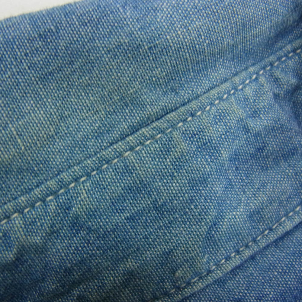 WACKO MARIA ワコマリア Chambray Work Shirt The Guilty Parties シャンブレー 長袖 ワーク シャツ ブルー系 L【中古】