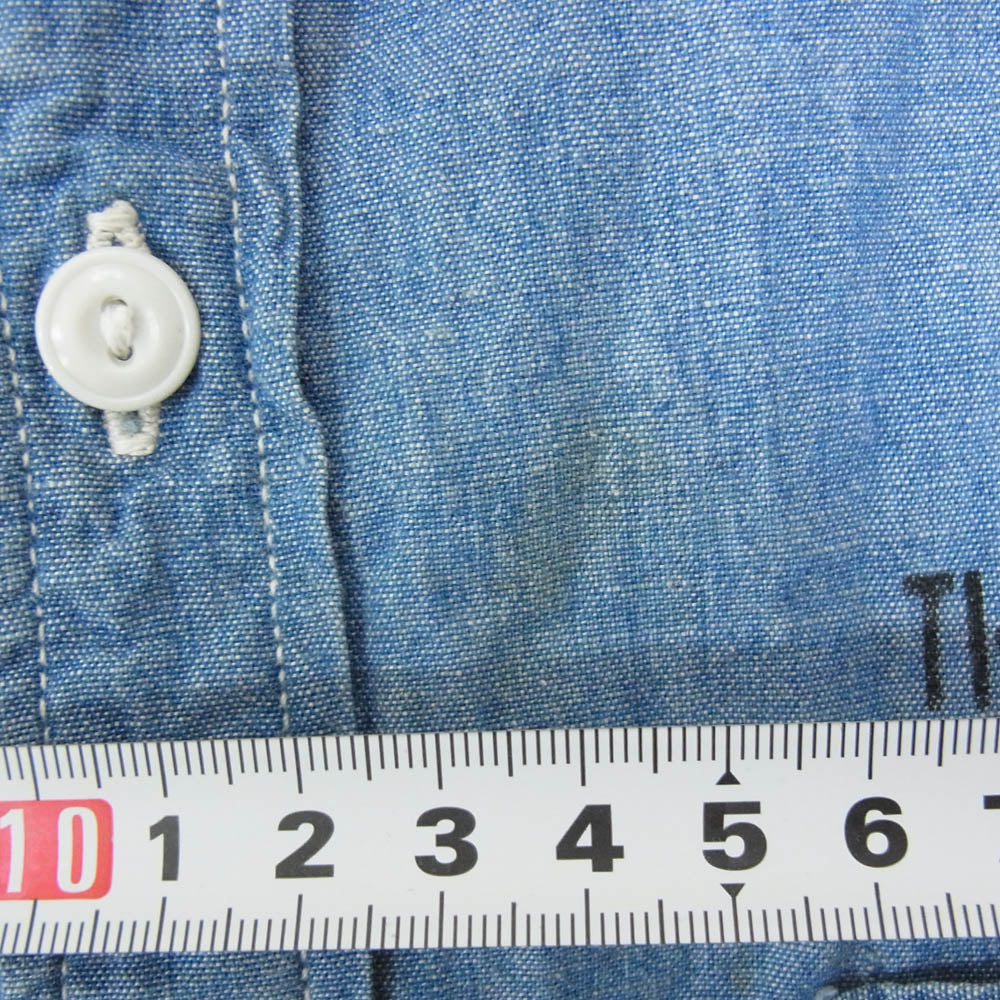 WACKO MARIA ワコマリア Chambray Work Shirt The Guilty Parties シャンブレー 長袖 ワーク シャツ ブルー系 L【中古】