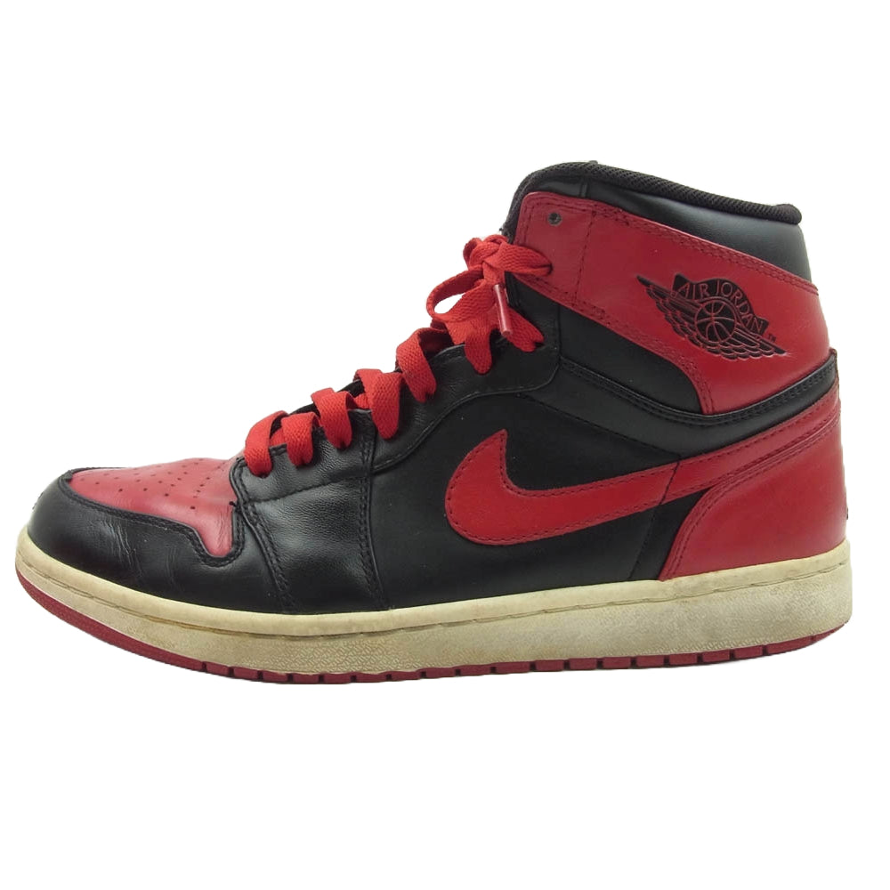 NIKE ナイキ 2009年製 332550-061 JORDAN 1 RETRO HIGH DMP BULLS BLACK VARSITY RED エアジョーダン 1 レトロ ハイ ディフェンディング モーメント パック シカゴ ブルズ ハイカット スニーカー ブラック系 レッド系 27.5cm【中古】