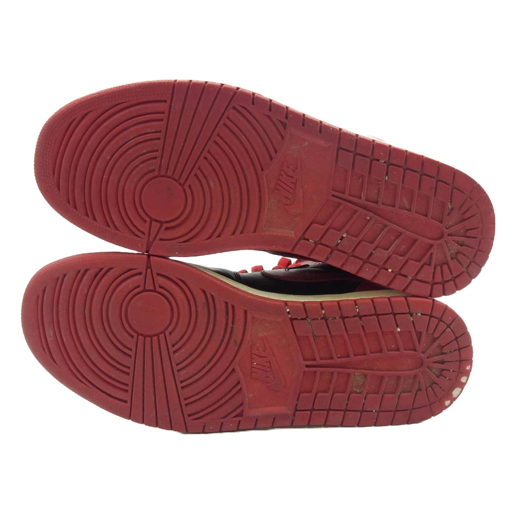 NIKE ナイキ 2009年製 332550-061 JORDAN 1 RETRO HIGH DMP BULLS BLACK VARSITY RED エアジョーダン 1 レトロ ハイ ディフェンディング モーメント パック シカゴ ブルズ ハイカット スニーカー ブラック系 レッド系 27.5cm【中古】