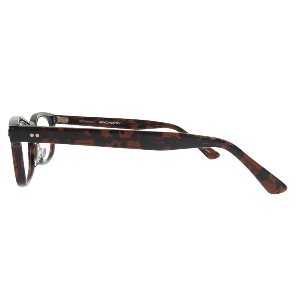 SOPHNET. ソフネット 24AW SOPH-242082 × 金子眼鏡 BINCHOTAN GLASSES BROWN ウェリントン メガネ アイウェア ブラウン 日本製 ブラウン系【新古品】【未使用】【中古】