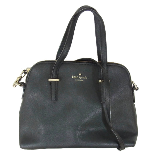 Kate Spade ケイトスペード ロゴ レザー ショルダー トート ハンド バッグ ブラック系【中古】