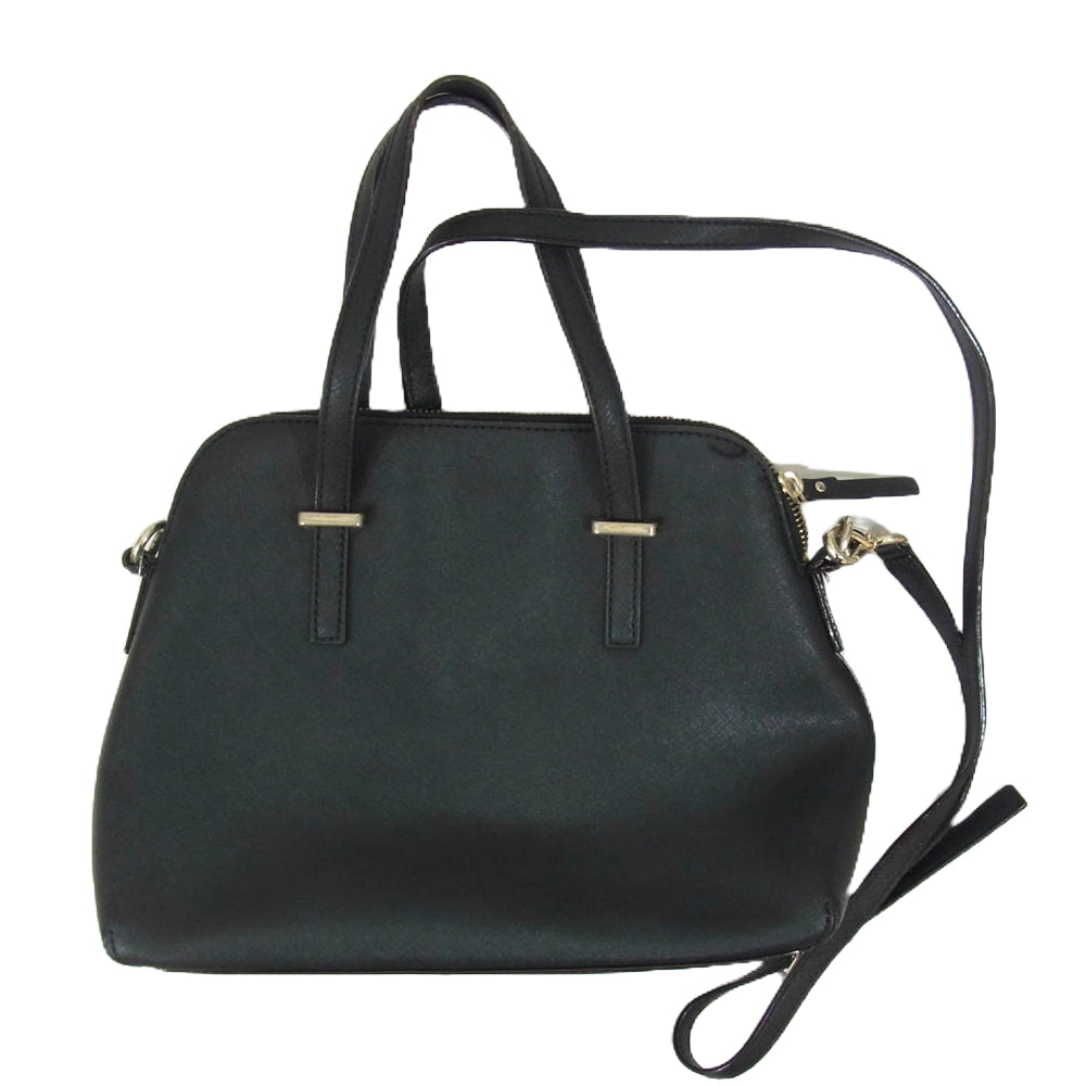 Kate Spade ケイトスペード ロゴ レザー ショルダー トート ハンド バッグ ブラック系【中古】