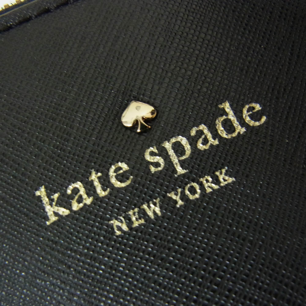 Kate Spade ケイトスペード ロゴ レザー ショルダー トート ハンド バッグ ブラック系【中古】