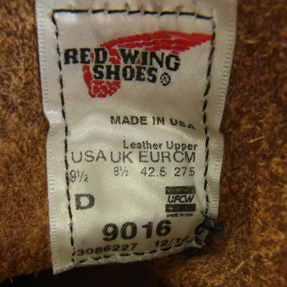 RED WING レッドウィング 9016 BECKMAN ROUND BOOTS ベックマン レースアップ ブーツ ブラウン系 27.5cm【中古】