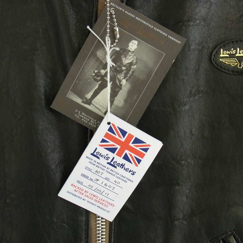 Lewis Leathers ルイスレザー 60T CORSAIR TIGHT FIT HORSEHIDE コルセア タイトフィット ホースハイド レザー シングル ライダース ジャケット ブラック系 40【中古】