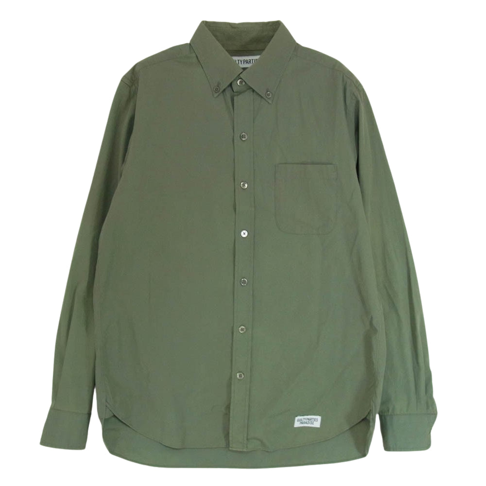 WACKO MARIA ワコマリア × RORCOMANERI ボタンダウン シャツ 長袖 カーキ系 M【中古】