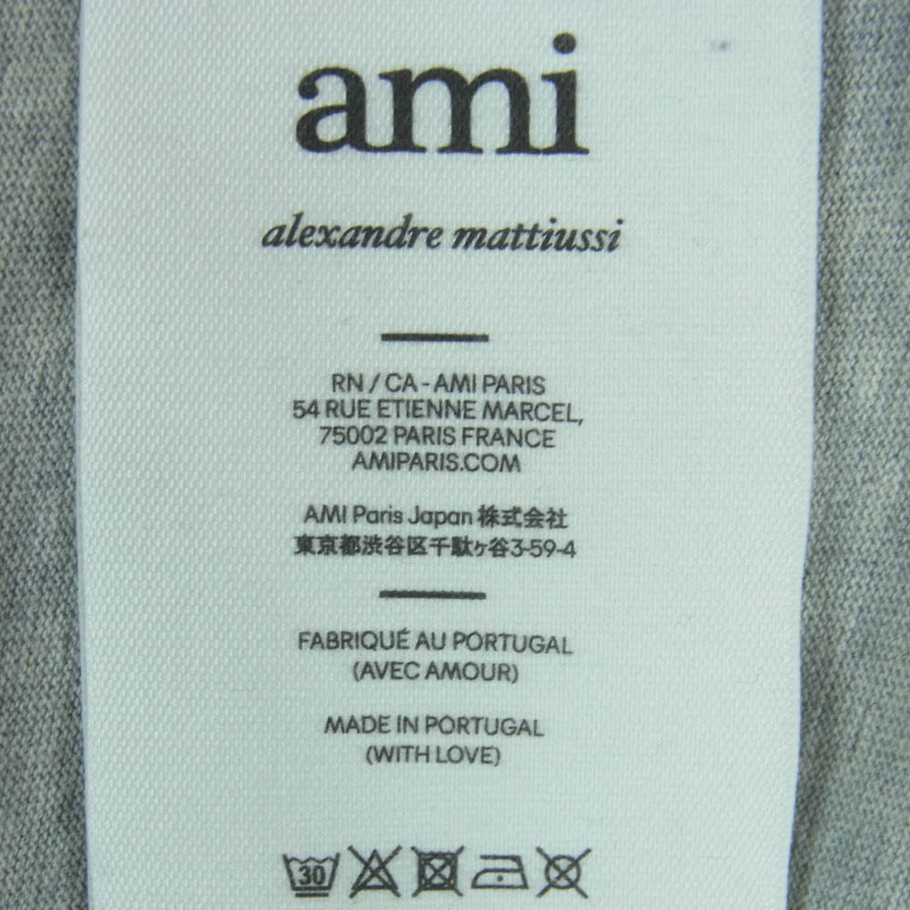 アミアレクサンドルマテュッシ ハート刺繍 Ｔシャツ 半袖 カットソー ポルトガル製 グレー系 S【中古】