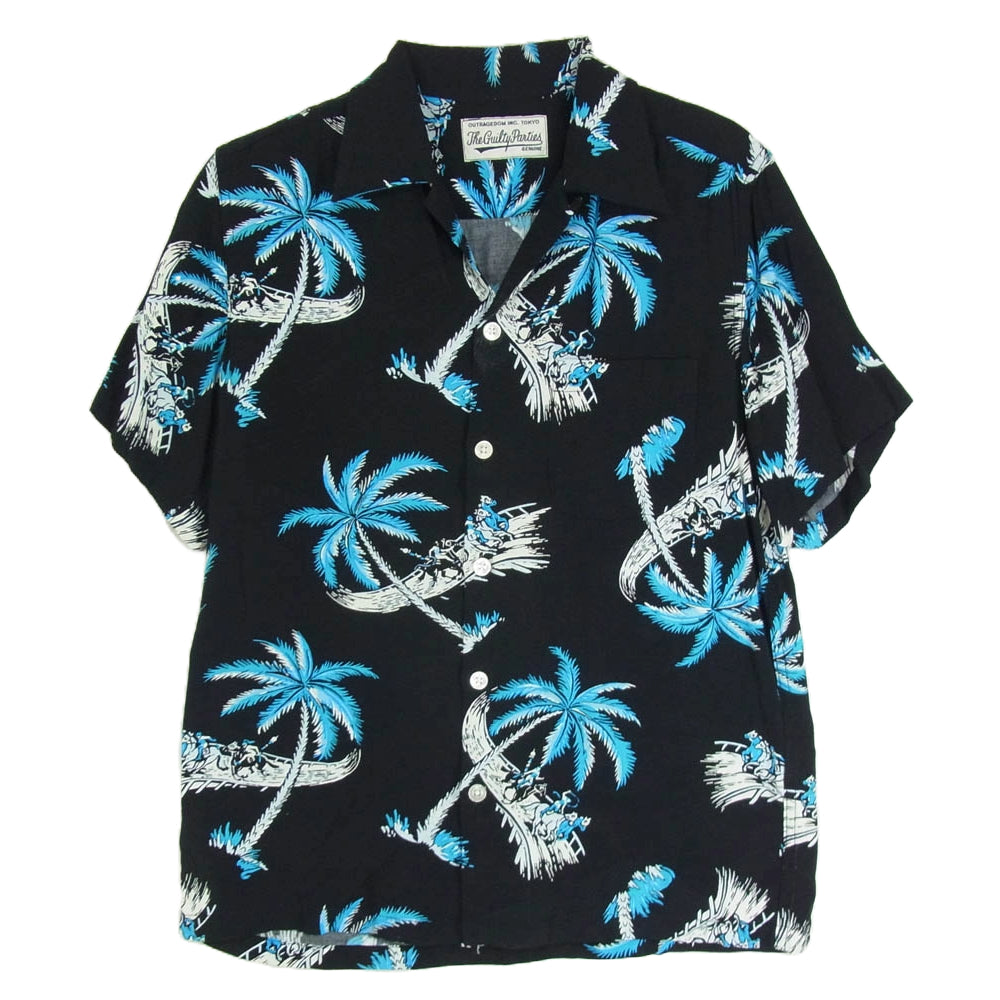 WACKO MARIA ワコマリア 13SS レーヨン アロハ シャツ 半袖 ブラック系 M【中古】