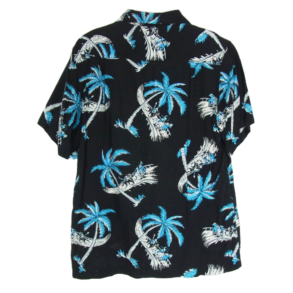 WACKO MARIA ワコマリア 13SS レーヨン アロハ シャツ 半袖 ブラック系 M【中古】
