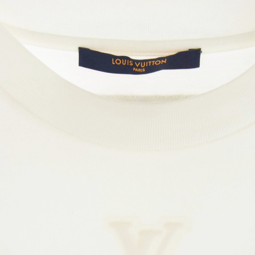 LOUIS VUITTON ルイ・ヴィトン 22AW RM222Q DT3 HNY55W インサイドアウト エンボス LVロゴ Ｔシャツ 半袖 カットソー ホワイト系 M【中古】