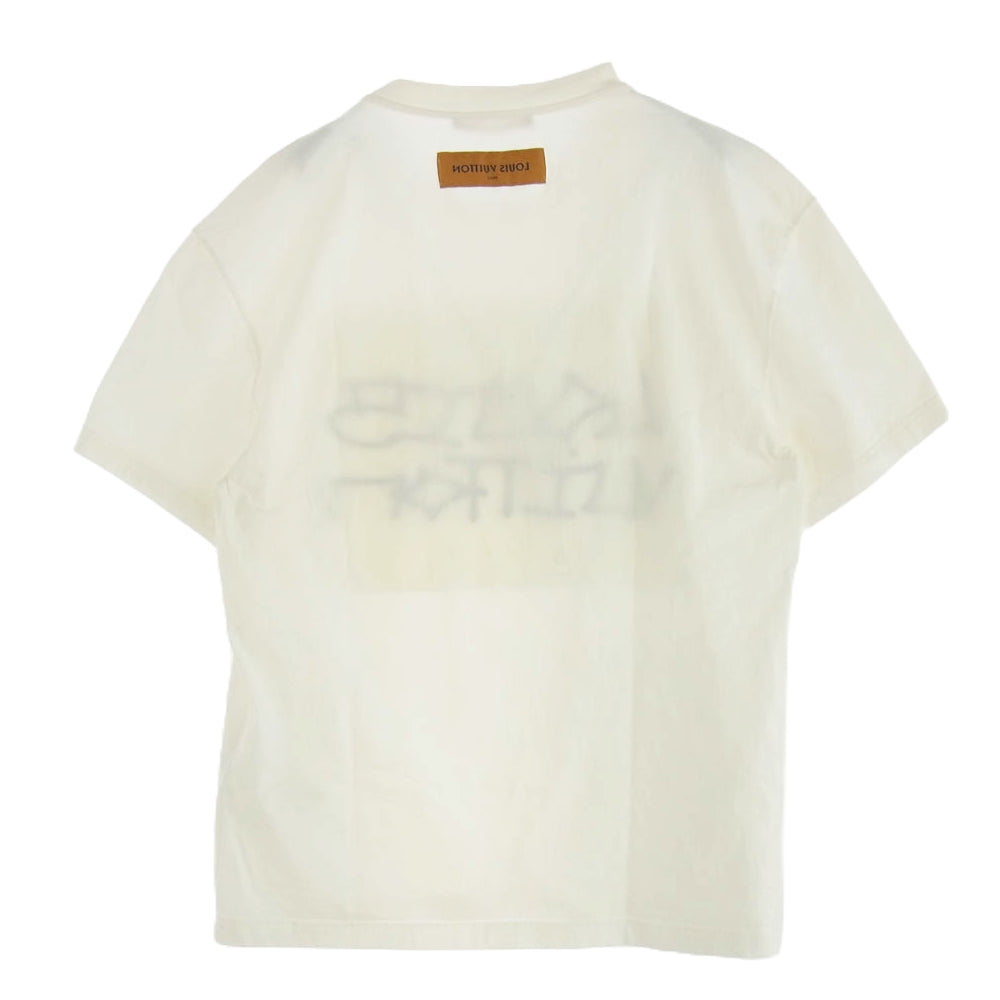 LOUIS VUITTON ルイ・ヴィトン 22AW RM222 DT3 HNY75W インサイドアウト グラフィック ロゴ刺? Ｔシャツ 半袖 カットソー オフホワイト系 L【中古】