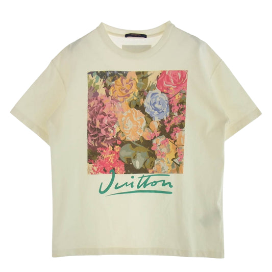 LOUIS VUITTON ルイ・ヴィトン 22AW RM22 NPG HNY91W LVフラワータペストリー フロント プリント Tシャツ 半袖 カットソー オフホワイト系 L【中古】
