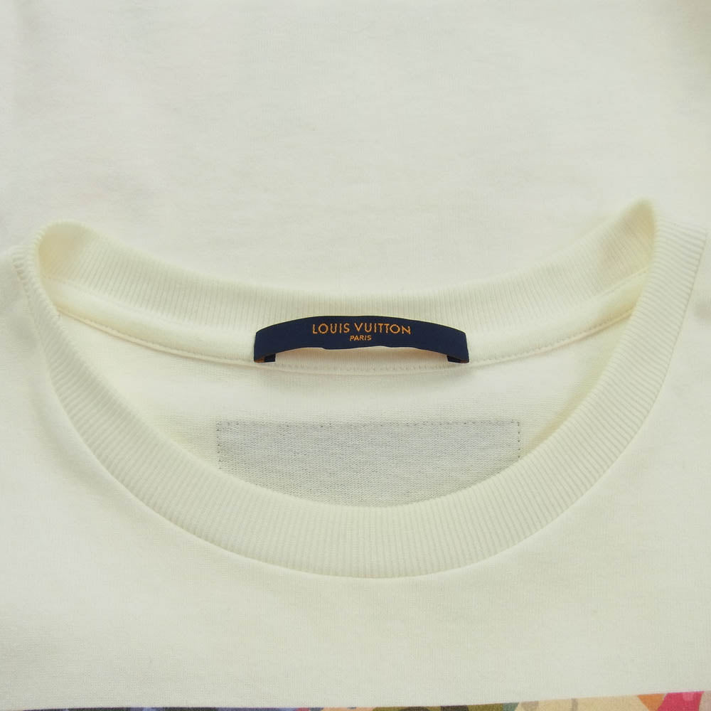LOUIS VUITTON ルイ・ヴィトン 22AW RM22 NPG HNY91W LVフラワータペストリー フロント プリント Tシャツ 半袖 カットソー オフホワイト系 L【中古】