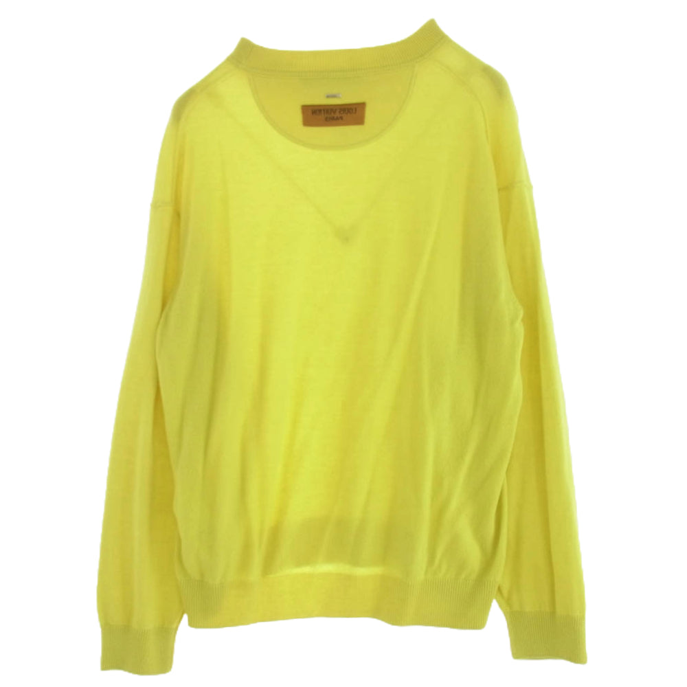 LOUIS VUITTON ルイ・ヴィトン RM212Q JZE HHN42W インサイドアウト カシミヤ クルーネック ニット セーター イエロー イエロー系 L【中古】