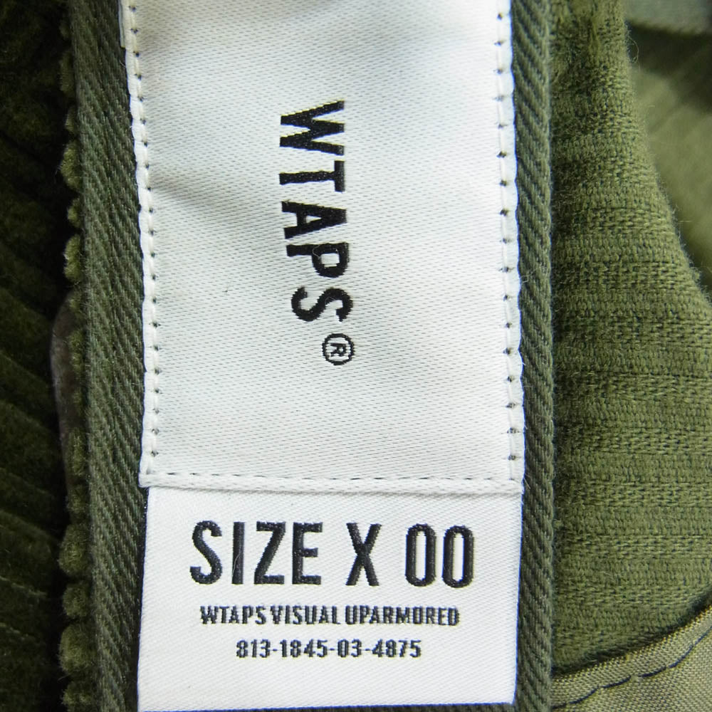 WTAPS ダブルタップス 21AW 212HCDT-HT04 CAP 5パネル コーデュロイ キャップ グリーン系 カーキ系 X00【中古】