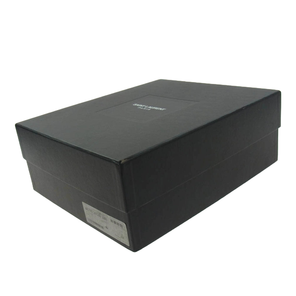 SAINT LAURENT サンローラン 443190 WYATT 40 クラシック ワイアット ハーネス リング レザー サイドジップ スエード ヒール ブーツ ブラック系 40【中古】