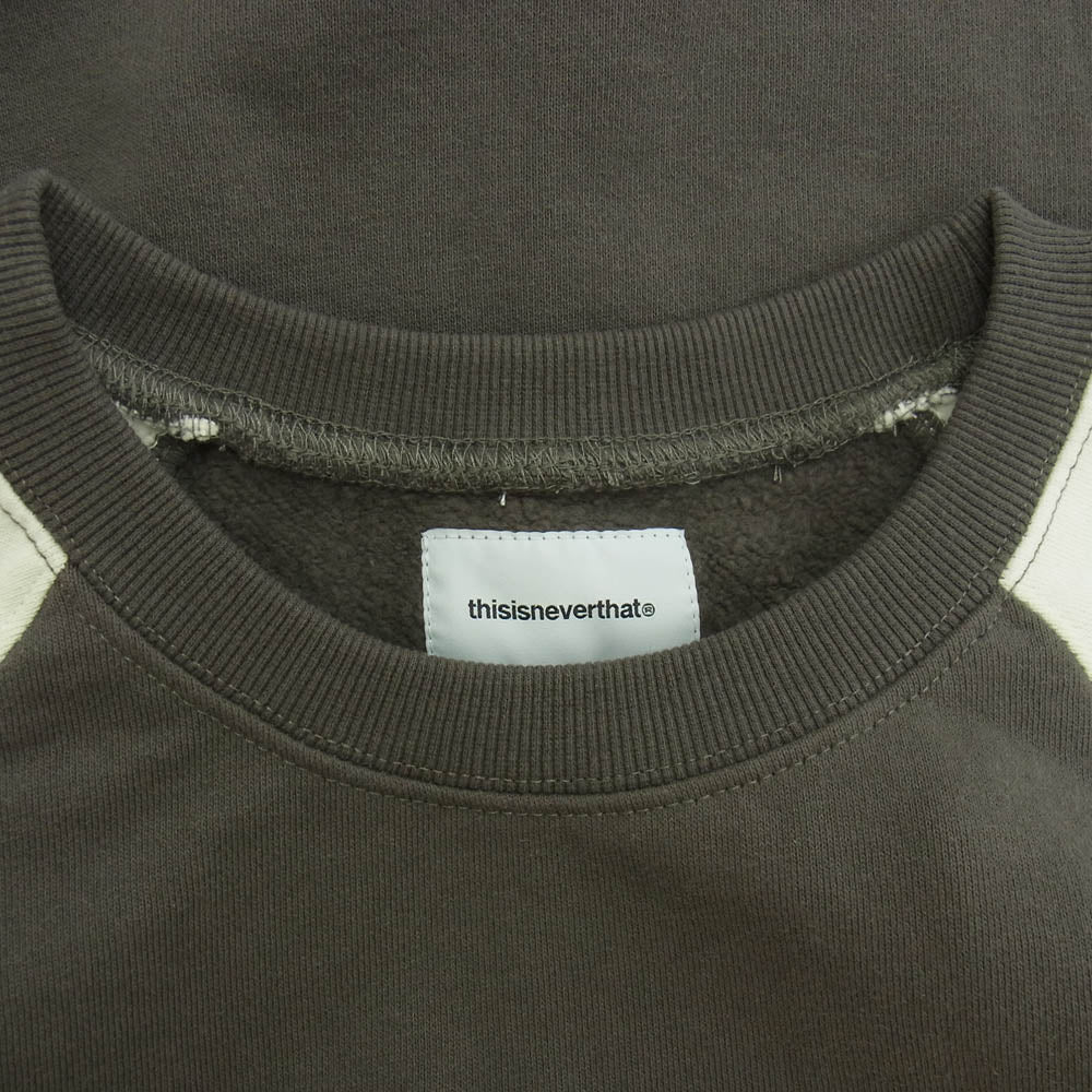 ディスイズネバーザット TN223TSWCW11 ラグラン クルーネック スウェット ブラウン系 L【中古】