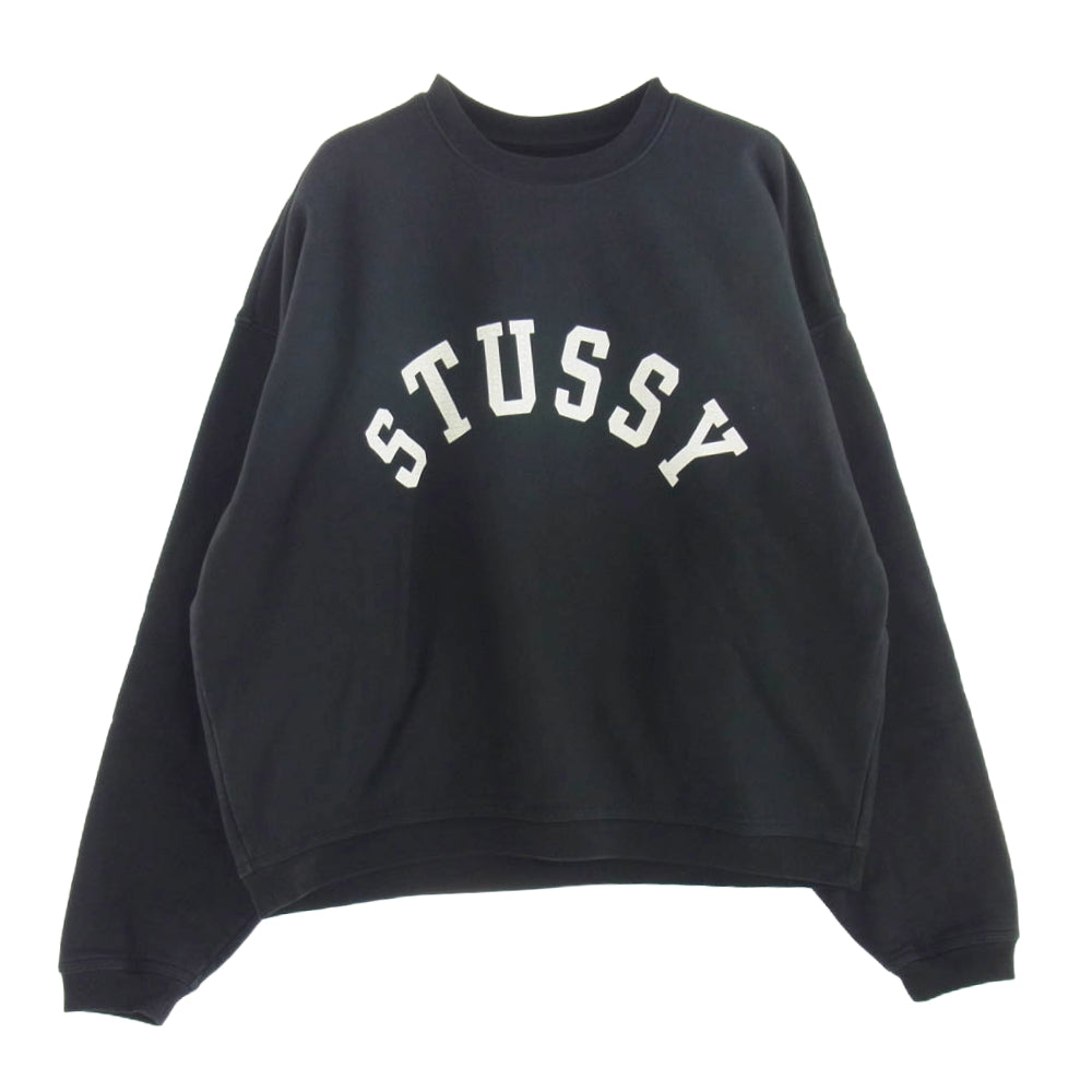 STUSSY ステューシー SUN FADED OVERSIZED CREW サン フェイディッド オーバーサイズ クルー スウェット ブラック系 M【中古】