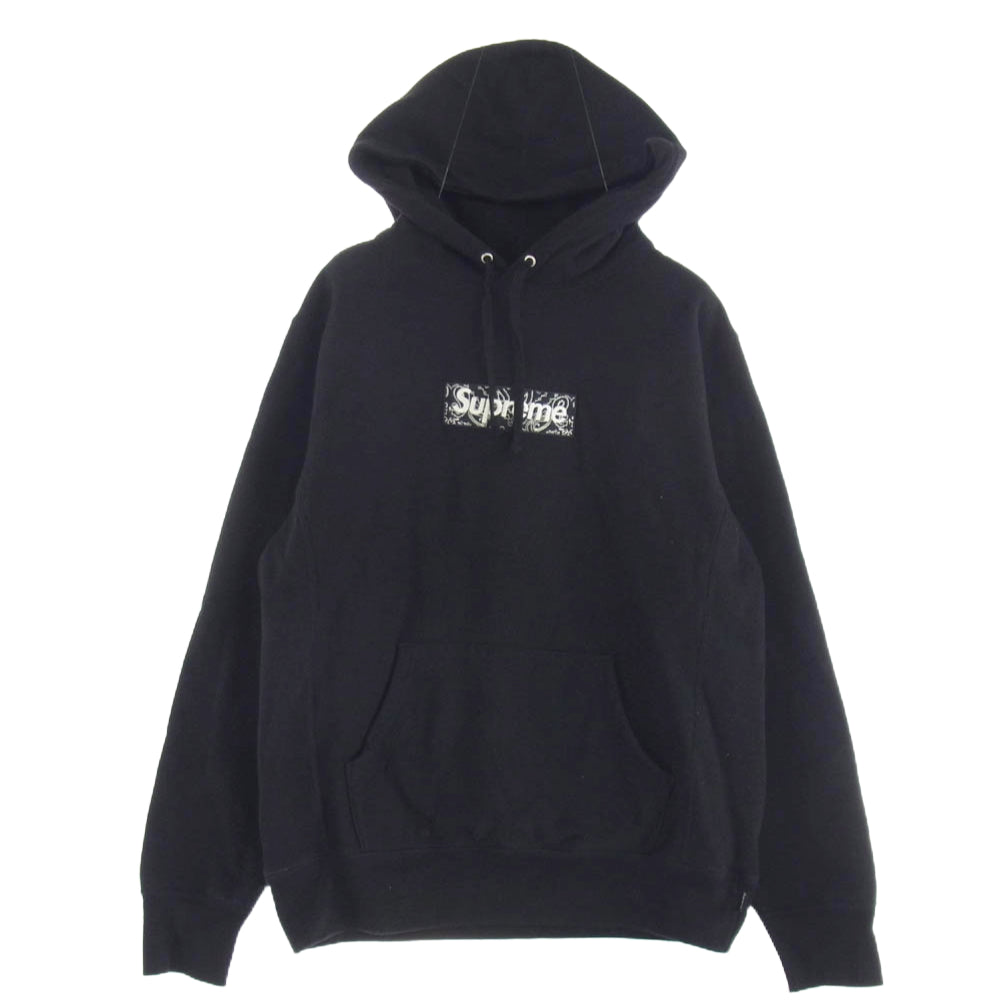 Supreme シュプリーム 19AW Bandana Box Logo Hooded Sweatshirt バンダナ ボックス ロゴ フーディッド スウェットシャツ パーカー ブラック系 M【中古】