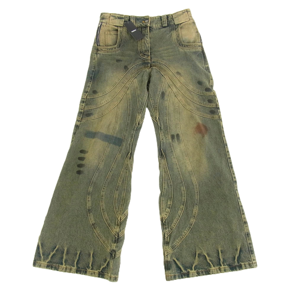 ノーフェイスストゥディオス HEAVY WAVE DENIM ヘビー ウェーブ 変形 デニム パンツ インディゴブルー系 S【中古】