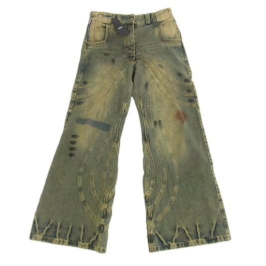 ノーフェイスストゥディオス HEAVY WAVE DENIM ヘビー ウェーブ 変形 デニム パンツ インディゴブルー系 S【中古】