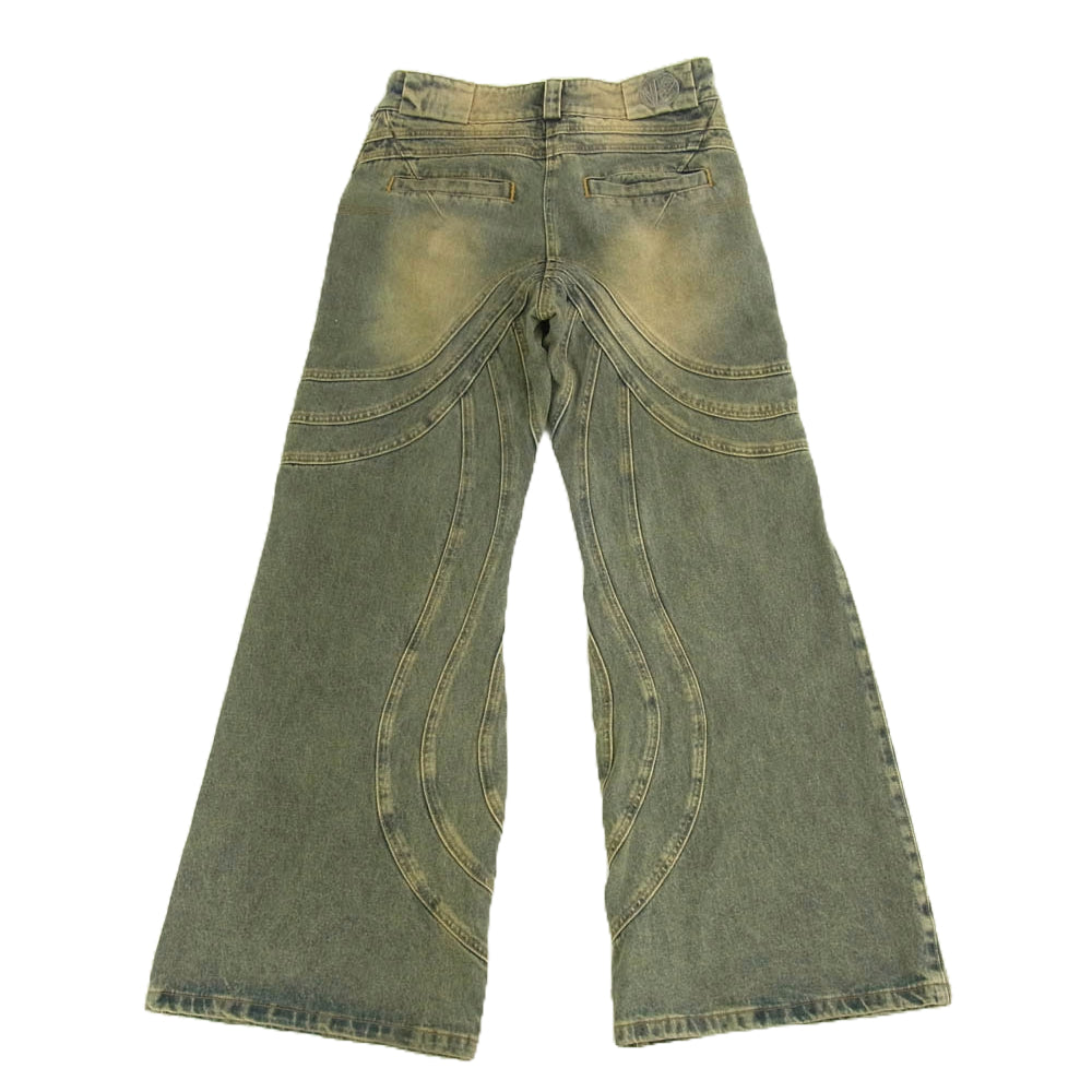 ノーフェイスストゥディオス HEAVY WAVE DENIM ヘビー ウェーブ 変形 デニム パンツ インディゴブルー系 S【中古】