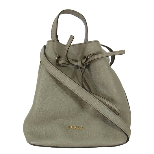 Furla フルラ F7340 コスタンザ 2way ショルダー レザー バッグ グレー系【中古】