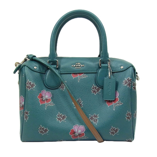 COACH コーチ F11918 2way フラワー プリント ショルダーバッグ グリーン系【中古】
