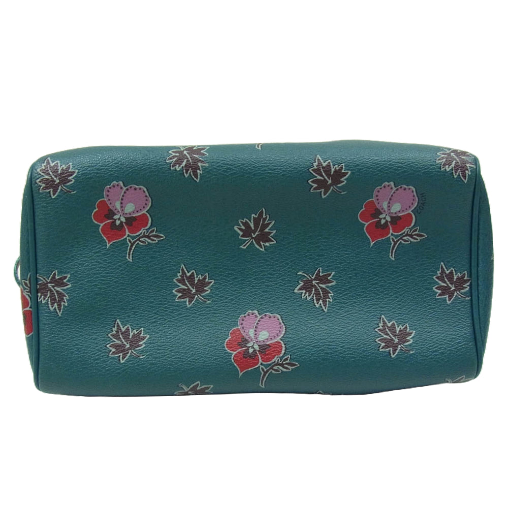 COACH コーチ F11918 2way フラワー プリント ショルダーバッグ グリーン系【中古】