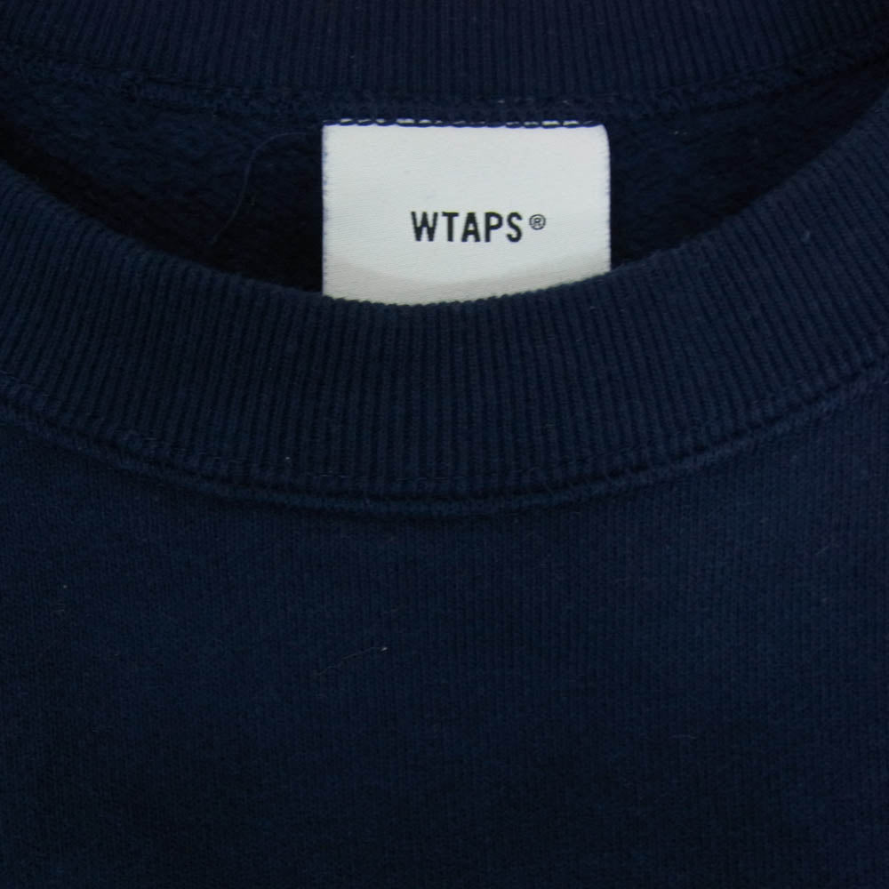 WTAPS ダブルタップス 22AW 222ATDT-CPM02S LOCKS SWEATER COTTON ロゴ プリント クルーネック スウェット ネイビー系 X02【中古】