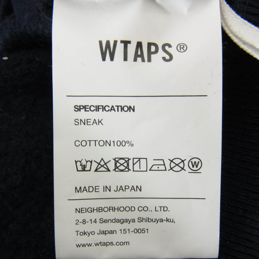 WTAPS ダブルタップス 22AW 222ATDT-CPM02S LOCKS SWEATER COTTON ロゴ プリント クルーネック スウェット ネイビー系 X02【中古】