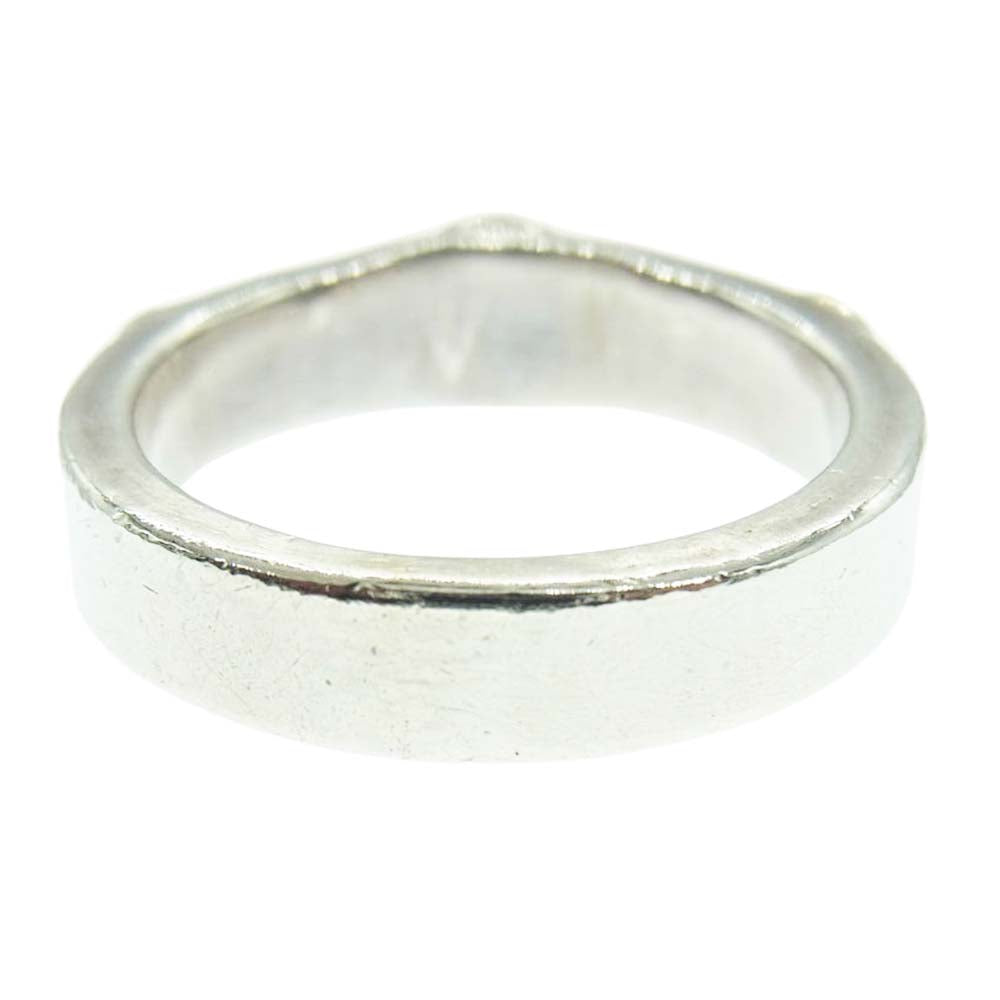 ダイゼン 金メタル ストーン 付 リング シルバー系 17号【中古】