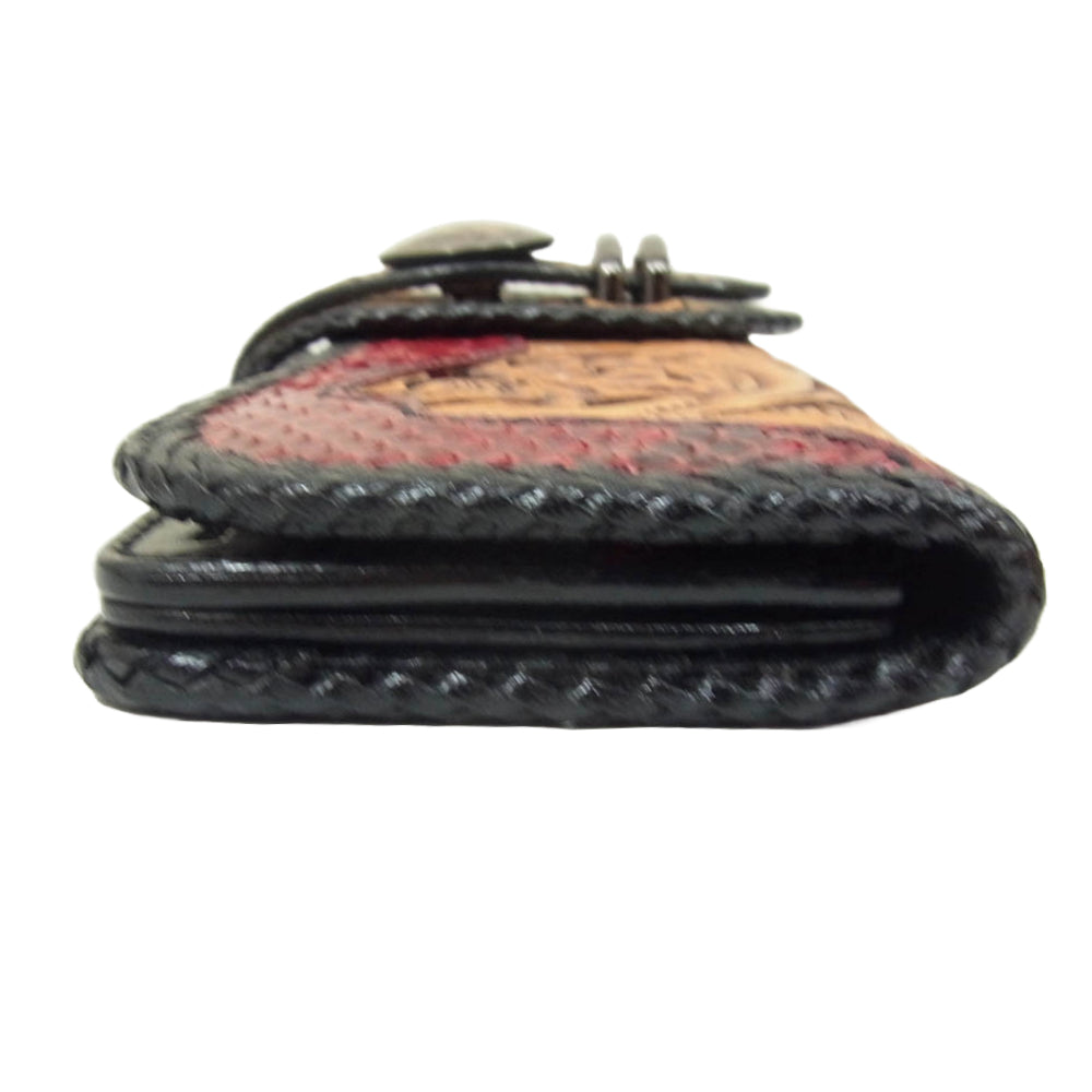 ザ スレイヤー カスタム レザー ロング ウォレット 長財布 レッド系【中古】