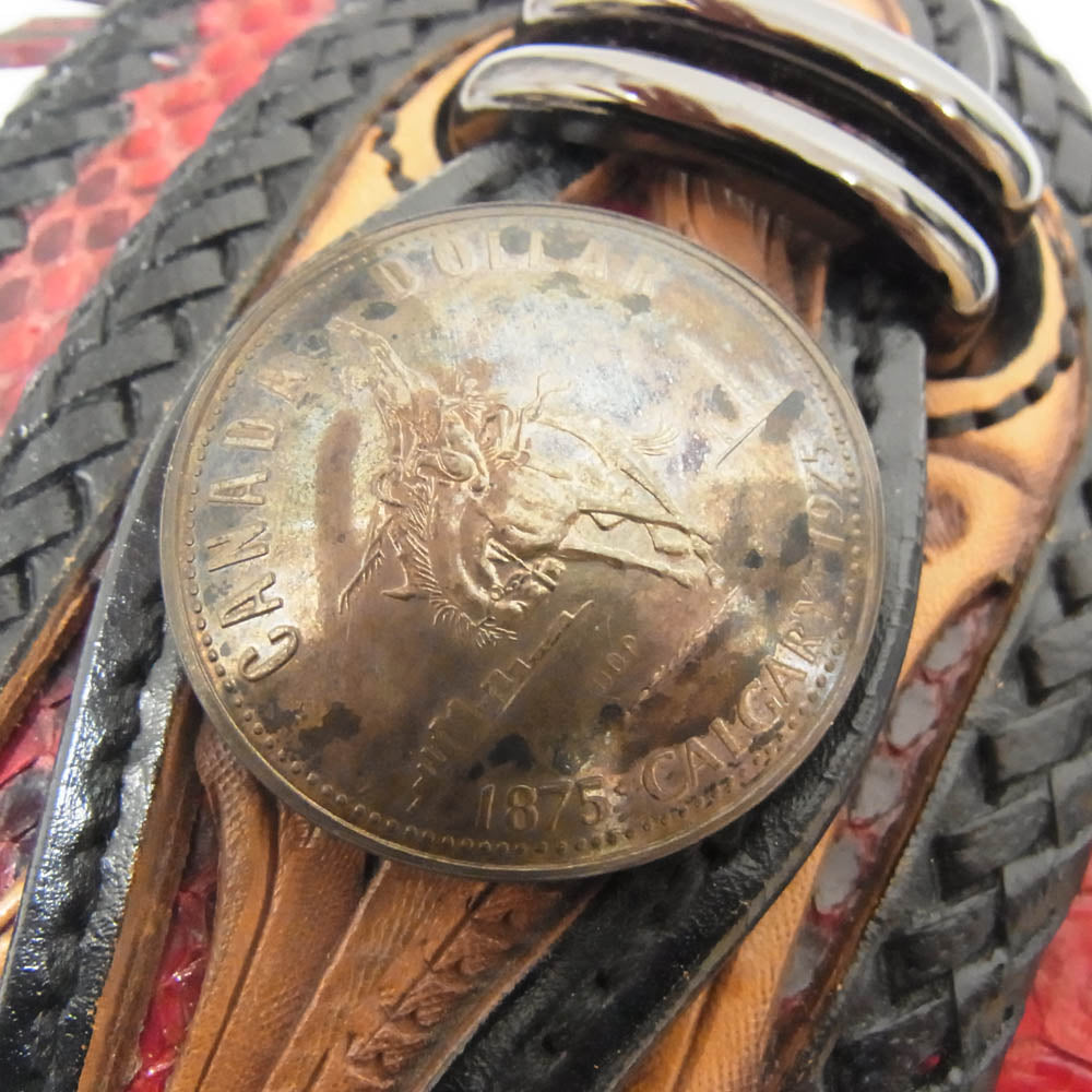 ザ スレイヤー カスタム レザー ロング ウォレット 長財布 レッド系【中古】