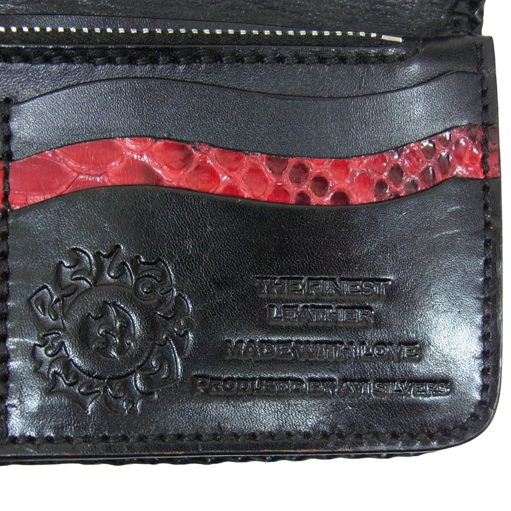 ザ スレイヤー カスタム レザー ロング ウォレット 長財布 レッド系【中古】